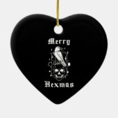 Vrolijke Hexmas Heksenschedel Spooky Witchcraft Keramisch Ornament (Achterkant)