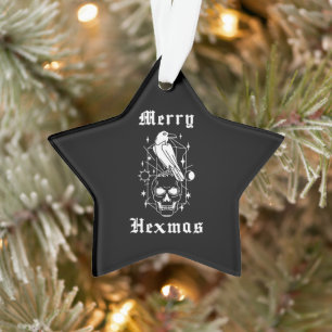 Vrolijke Hexmas Heksenschedel Spooky Witchcraft Ornament