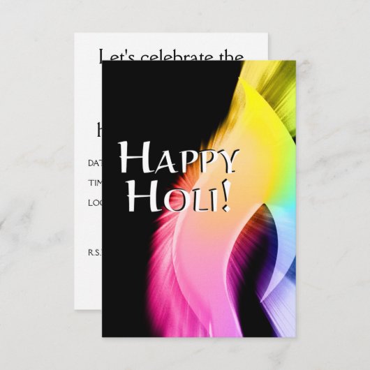 vrolijke holi ( licht van kleur ) kaart (Voorkant / Achterkant)