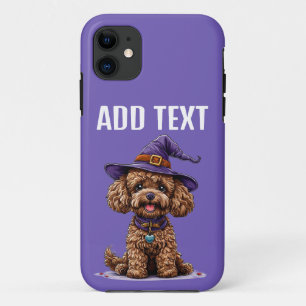 Vrolijke hond met een heks Pet iPhone 11 Hoesje