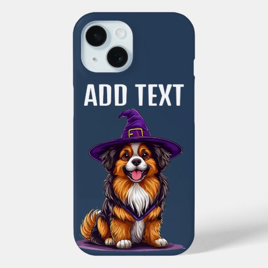 Vrolijke hond met een heks Pet Case-Mate iPhone Case (Achterkant)