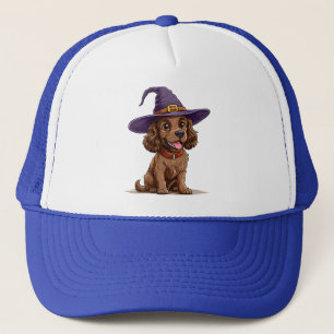 Vrolijke Hond met Heksenhoed Trucker Pet