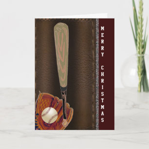 Vrolijke honkbalKerstmis Feestdagen Kaart