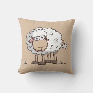 Vrolijke illustratie van een lachend schaap kussen