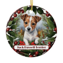 Vrolijke Jack Russel, personaliseer Kerstmis