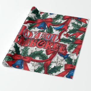 Vrolijke Jamboree Maximalist Holiday Cadeaupapier