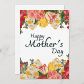 Vrolijke Kaart op moederdag - Botanische wilde blo (Voorkant / Achterkant)