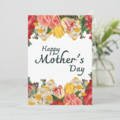 Vrolijke Kaart op moederdag - Botanische wilde blo (Staand voorkant)