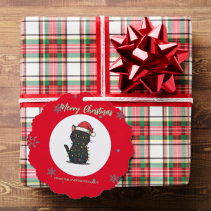 Vrolijke kat kerstboom kitten CatMAS Sneeuwvlok Ornament Kaart