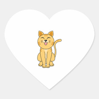 vrolijke kat lacht hart sticker