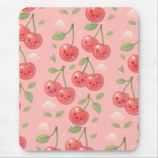 Vrolijke Kawaii Cherry Patroon Illustratie Muismat