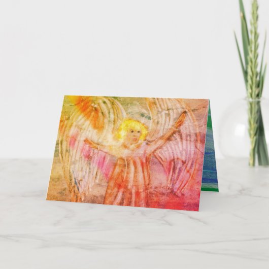 Vrolijke kerst Angel Herald Verheug je Feestdagen Kaart (Voorkant)