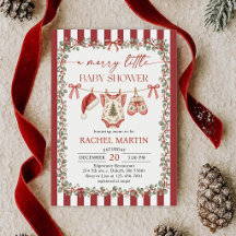 Vrolijke Kerst Baby Shower Uitnodiging