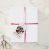 Vrolijke Kerst Border Collie Dog Snowman Cadeaulabel (Met Touw)