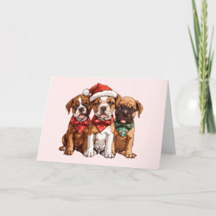 Vrolijke kerst Boxer Honden Feestdagen Kaart