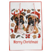 Vrolijke kerst Boxer Honden Medium Cadeauzakje (Achterkant)