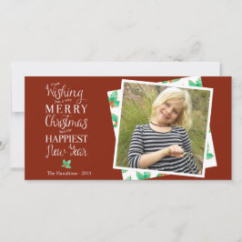 Vrolijke kerst Classy Lettered Holiday Photocard Feestdagenkaart