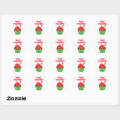 Vrolijke kerst cupcake stickers en envelop afdicht (Vel)