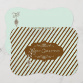 Vrolijke kerst Diagonal Stripe Holiday Feestdagenkaart (Voorkant / Achterkant)