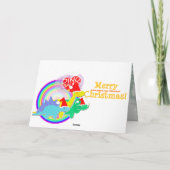 Vrolijke kerst Dinos Cut & Fold Craft Kaart (Achterkant)