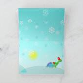 Vrolijke kerst Dinosaurus Kaart (Binnen)