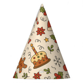 Vrolijke Kerst Doodle Patroon Feesthoedjes