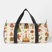 Vrolijke Kerst Doodle Patroon Plunjezak (Achterkant)