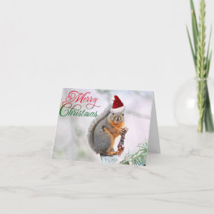 Vrolijke kerst eekhoorn feestdagen kaart