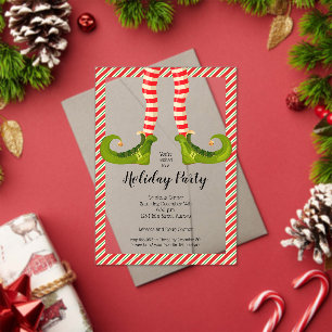 Vrolijke Kerst Elf Legs Vakantie Acryl Uitnodigingen
