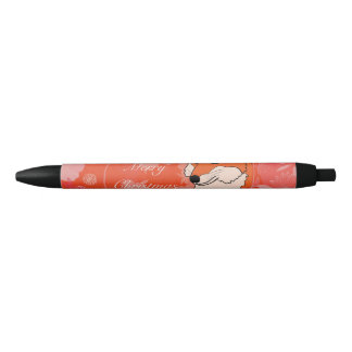 vrolijke kerst , kerst , vossen , bloemen , natuur zwarte inkt pen