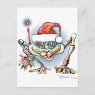 * Vrolijke kerst kikker van Albruno Feestdagenkaart