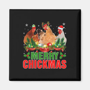 Vrolijke kerst kippen Santa Hat Boeren Kerstmis Magneet