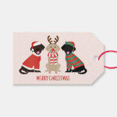 Vrolijke Kerst Labrador Retriever Honden Cadeaulabel (Voorkant (Horizontaal))