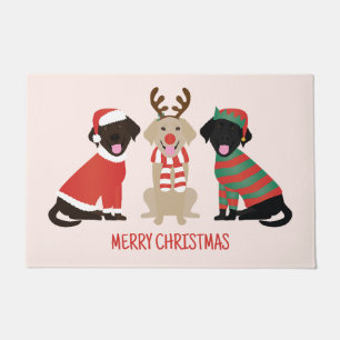 Vrolijke Kerst Labrador Retriever Honden Deurmat