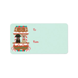 Vrolijke Kerst Labrador Retriever Honden Etiket