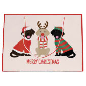 Vrolijke Kerst Labrador Retriever Honden Groot Cadeauzakje (Voorkant)