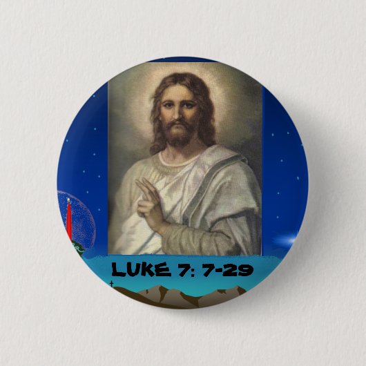 vrolijke kerst, LUKE 7: 7-29 Ronde Button 5,7 Cm (Voorkant)