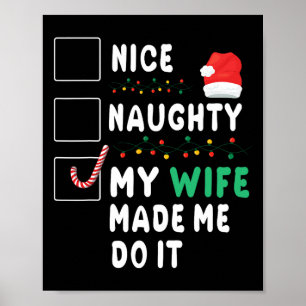 Vrolijke kerst man mooi ondeugend mijn vrouw gemaa poster