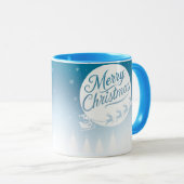 Vrolijke kerst Mok met rendieren en sneeuw (Voorkant rechts)