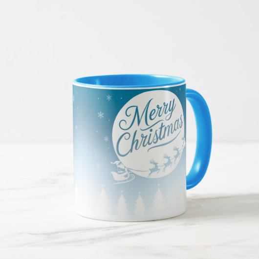 Vrolijke kerst Mok met rendieren en sneeuw (Voorkant rechts)