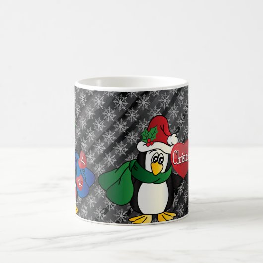 Vrolijke kerst pinguïn vrienden koffiemok (Center)
