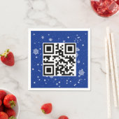 Vrolijke kerst QR-code op sneeuwvlokken Servet (Insitu)
