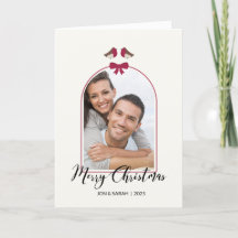 Vrolijke kerst Robins en Red Bow Arched