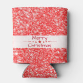 Vrolijke kerst-rode glitter blikjeskoeler (Achterkant)