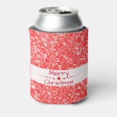 Vrolijke kerst-rode glitter blikjeskoeler (Blikje Achterkant)