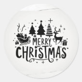 Vrolijke kerst ronde sticker (Voorkant)