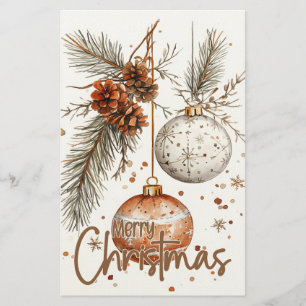Vrolijke kerst rustieke groet briefpapier