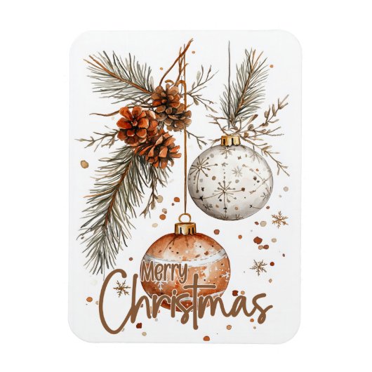 Vrolijke kerst rustieke groet magneet (Verticaal)