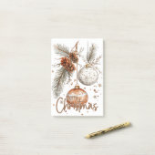 Vrolijke kerst rustieke groet post-it® notes (Op bureau)