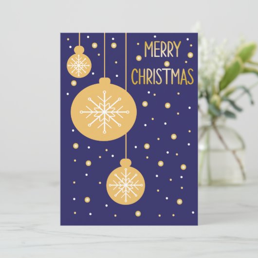 Vrolijke kerst sneeuwpop ornament kaart (Staand voorkant)